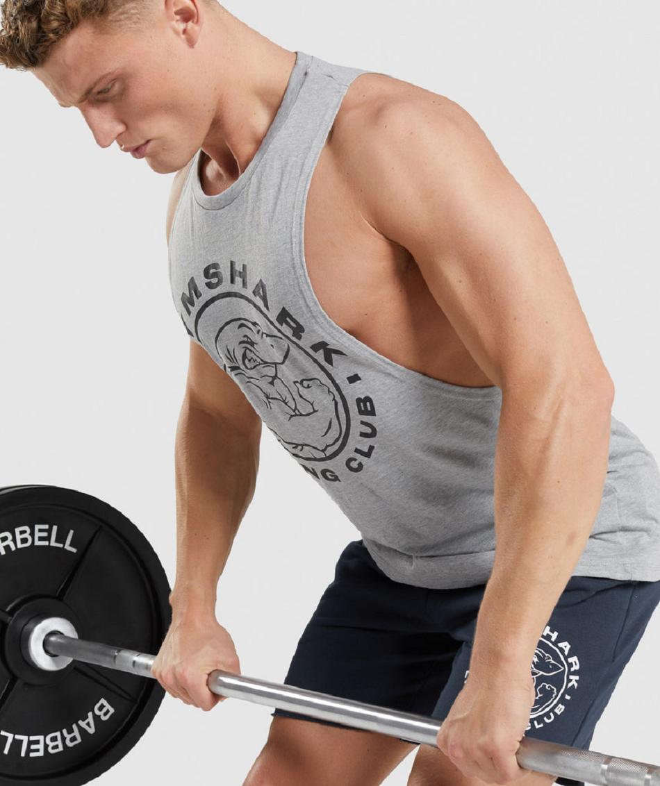 Camiseta Tirantes Gymshark Legacy Drop Arm Hombre Gris Claro | CO 3220CTV